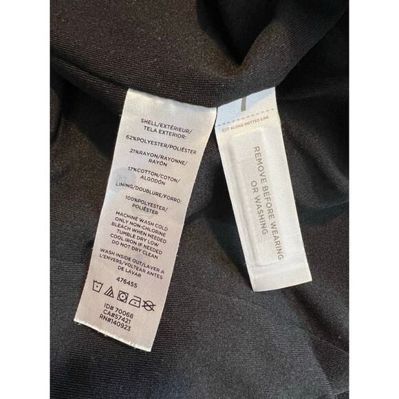 Loft Womens Size 12 Dress Tweed short sleeve Puffed Black Ivory Academia Style - Picture 7 of 10